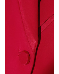 Versace Satin Trimmed Crepe Blazer Red