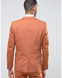 Asos Skinny Suit Jacket In Rust