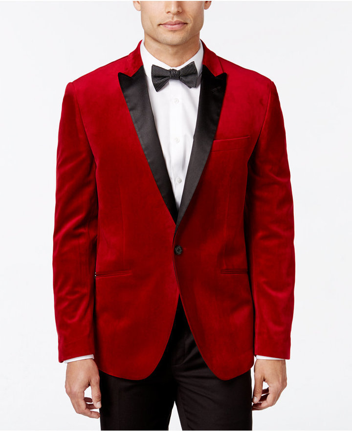 Bar III Slim Fit Red Velvet Sport Coat Only At Macys, $295 | Macy's ...