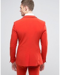 Asos Super Skinny Prom Suit Jacket In Tomato Red