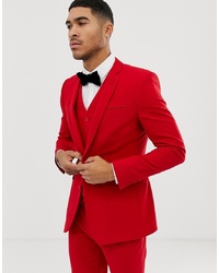 ASOS DESIGN Super Skinny Suit Jacket In Red