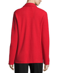 Joan Vass Two Button Long Pique Blazer Classic Red Plus Size
