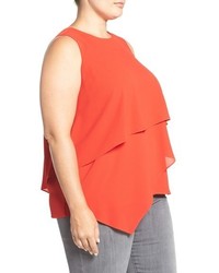 Vince Camuto Asymmetrical Tier Sleeveless Blouse