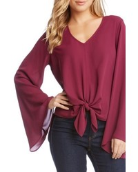 Karen Kane Bell Sleeve Tie Front Top