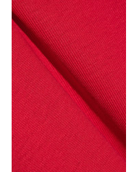 Helmut Lang Cold Shoulder Cotton Jersey Top Red