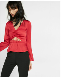 Express Cut Out Bell Sleeve Blouse