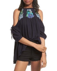 Free People Fast Times Cold Shoulder Top