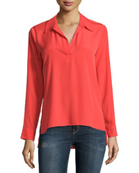Cynthia Steffe Long Sleeve Collared Blouse Flame
