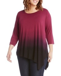 Karen Kane Plus Size Asymmetrical Dip Dye Top