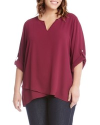 Karen Kane Plus Size Asymmetrical Wrap Hem Top