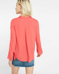 Express Tie Neck Bell Sleeve Blouse