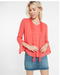 Express Tie Neck Bell Sleeve Blouse