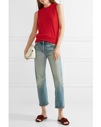 The Row Zoey Merino Wool Blend Top Red