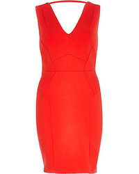 River Island Bright Red Backless Bodycon Dress