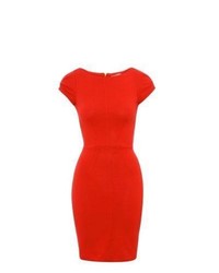 Closet New Look Red Ribbed Bodycon Dress