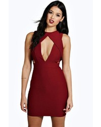 Boohoo Corinne Cut Out Front Detail Bodycon Dress