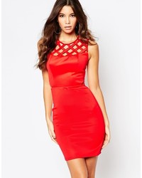 Fleur East By Lipsy Cage Body Conscious Dress With Cut Out Waist Detail