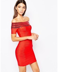 Wow Couture Off Shoulder Sequin Bandage Dress