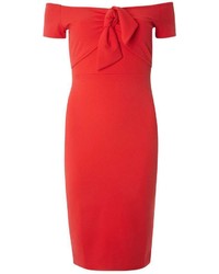 Dorothy Perkins Red Bow Bardot Bodycon Dress
