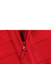 Red Short Sleeve Bodycon Bandage Dress