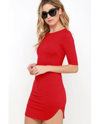LuLu*s Round The Curves Red Bodycon Dress