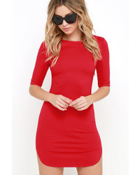 LuLu*s Round The Curves Red Bodycon Dress