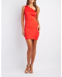Charlotte Russe Scalloped One Shoulder Bodycon Dress