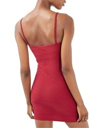 Topshop Strappy Ribbed Body Con Dress