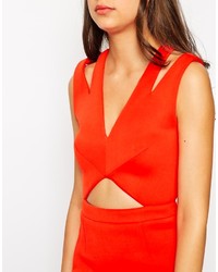 Asos Tall Structured Plunge Midi Dress