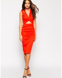 Asos Tall Structured Plunge Midi Dress