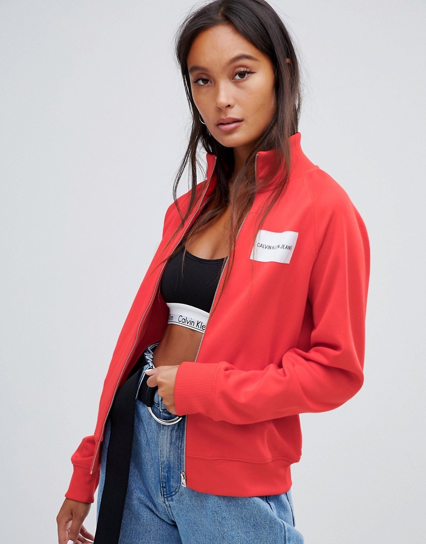 Calvin Klein Jeans Calvin Klein Zip Through Tracksuit Jacket With Badge  Logo, $124 | Asos | Lookastic