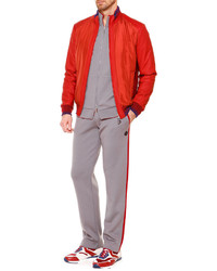 Stefano Ricci Croc Embossed Bomber Jacket Red