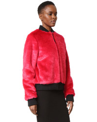 MSGM Faux Fur Bomber Jacket