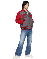 Icecream Gray Red College Varsity Jacket