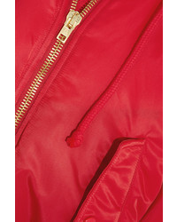 Vetements Hooded Shell Bomber Jacket Red