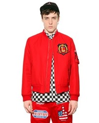 Love Moschino Patch On Cotton Canvas Bomber Jacket
