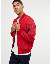 Pull&Bear Padded Ma1 Bomber In Red