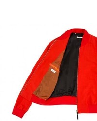 Paul Smith Red Cotton Ramie Bomber Jacket