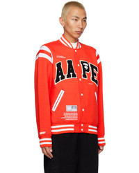 AAPE BY A BATHING APE Red Patch Bomber Jacket