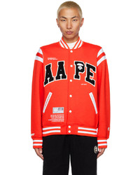 AAPE BY A BATHING APE Red Patch Bomber Jacket