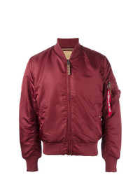Alpha Industries Sleeve Detail Bomber Jacket Red