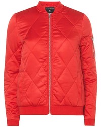 Red Diamond Quilted Bomber