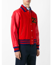 Gucci Web Collar Bomber Jacket Red