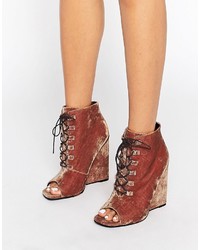 Asos Elis Lace Up Wedge Boots