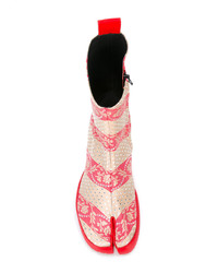 Maison Margiela Striped Floral Boots