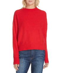Red Boucle Crew-neck Sweater