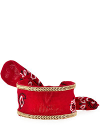 Lydell NYC Chain Trimmed Bandana Cuff Bracelet