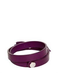 Salvatore Ferragamo Double Wrap Leather Bracelet With Bow