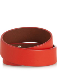 Givenchy Shark Lock Bracelet In Leather And Palladium Tone Brass