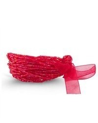 VistaBella Red Multicolor Beads Strand Stretch Bracelet